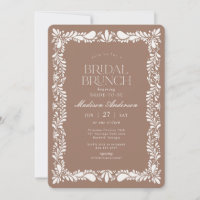 Mocha Brown Talavera Tile Fiesta Bridal Brunch