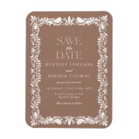 Mocha Brown Talavera Tile Fiesta Save the Date