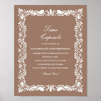 Mocha Brown Talavera Time Capsule Birthday Game