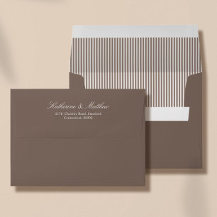 Mocha Brown Wedding Envelope