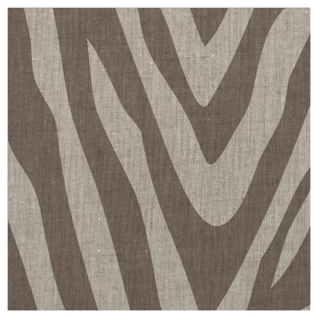 Mocha Brown Zebra Print Large Scale Fabric (Swatch)