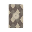 Mocha Chocca Brown Argyle with Monogram