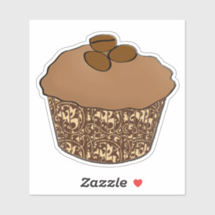 Mocha / Coffee Frosted Cupcake, Lace Background