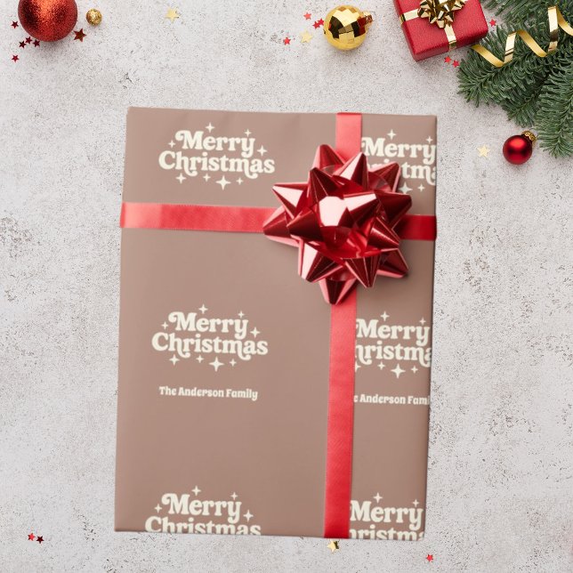 Mocha coffee Merry Christmas favour Wrapping Paper (Creator Uploaded)
