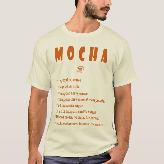 Mocha coffee recipe cafe milk brewing T-Shirt (Front)
