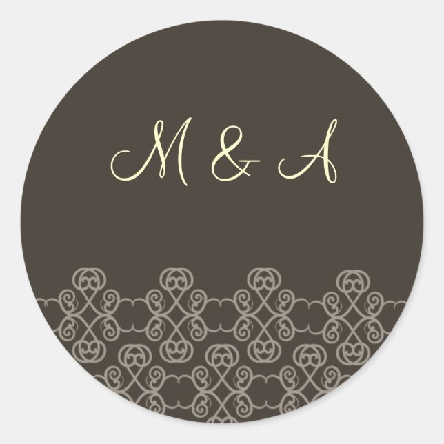 mocha damask stickers (Front)