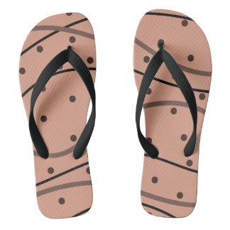 Mocha Dots & Stripes Pattern Jandals
