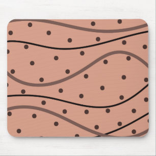 Mocha Dots & Stripes Pattern Mouse Pad