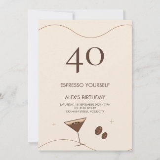 Mocha Espresso Martini Milestone Birthday Invitation