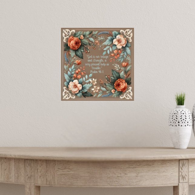 Mocha Floral Bible Verse Customisable Poster (Creator Uploaded)