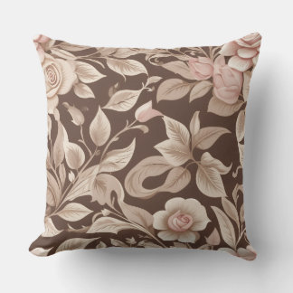 Mocha Floral Garden Cushion