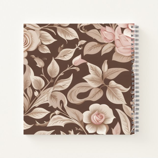 Mocha Floral Garden Notebook (Back)