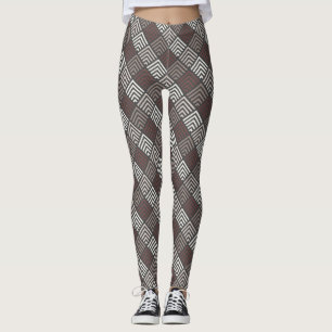 Mocha Geometric Brown Women's Leggings