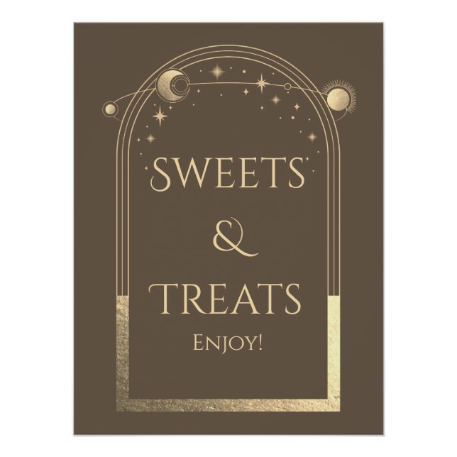 Mocha Gold Celestial Sweets Treats Sign (Front)