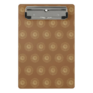 Mocha | Golden Zinnia Flower Medallions Mini Clipboard