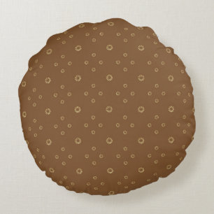Mocha   Golden Zinnia Sun Round Cushion