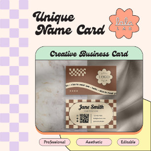 Mocha Groovy Editable Business Card for Studio