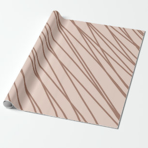Mocha Mousse Abstract Hand-Drawn Doodle Line Wrapping Paper