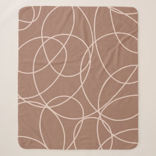 Mocha Mousse Abstract Hand-Drawn Doodles (1) Sherpa Blanket