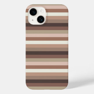 Mocha Mousse and Accents Horizontal Stripe Pattern Case-Mate iPhone 14 Case