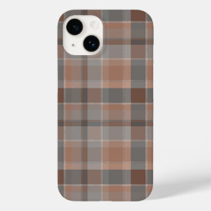 Mocha mousse and grey chequered Case-Mate iPhone 14 case