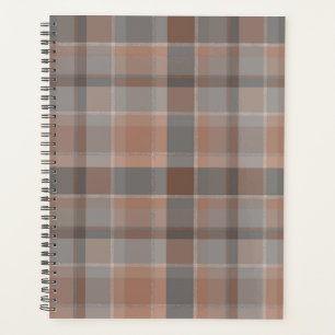 Mocha mousse and grey chequered planner