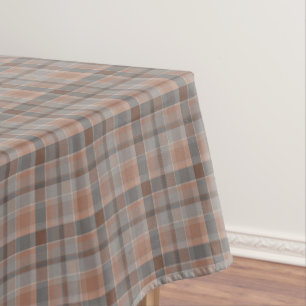 Mocha mousse and grey chequered tablecloth