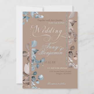 Mocha Mousse Botanical 01 Invitation