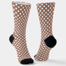 Mocha Mousse Brown White polka dots retro pattern