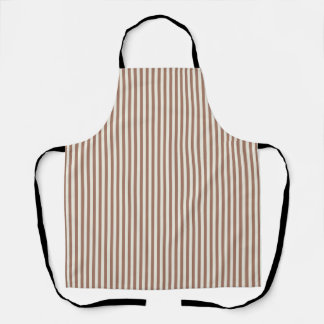 Mocha Mousse Cannoli Cream Vertical Stripe Pattern Apron