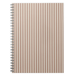 Mocha Mousse Cannoli Cream Vertical Stripe Pattern Notebook