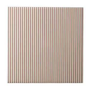 Mocha Mousse Cannoli Cream Vertical Stripe Pattern Tile