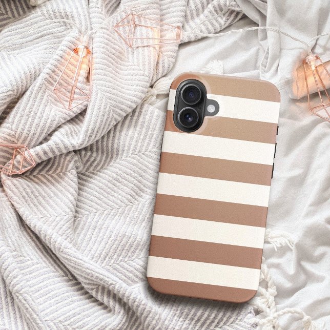 Mocha Mousse Colour Creamy White Stripes 2025 Tren Case-Mate iPhone Case (Mocha Mousse Color Creamy White Stripes 2025 Trend Case-Mate iPhone Case)