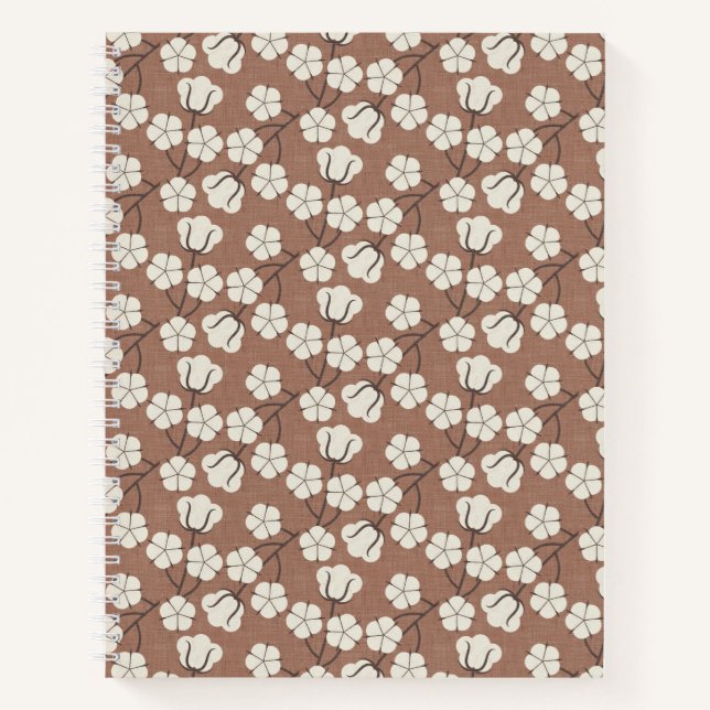 Mocha Mousse - Cotton flower Notebook (Front)