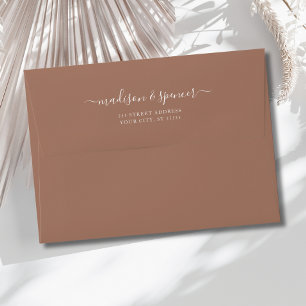 Mocha Mousse elegant and modern wedding 5x7 Envelope