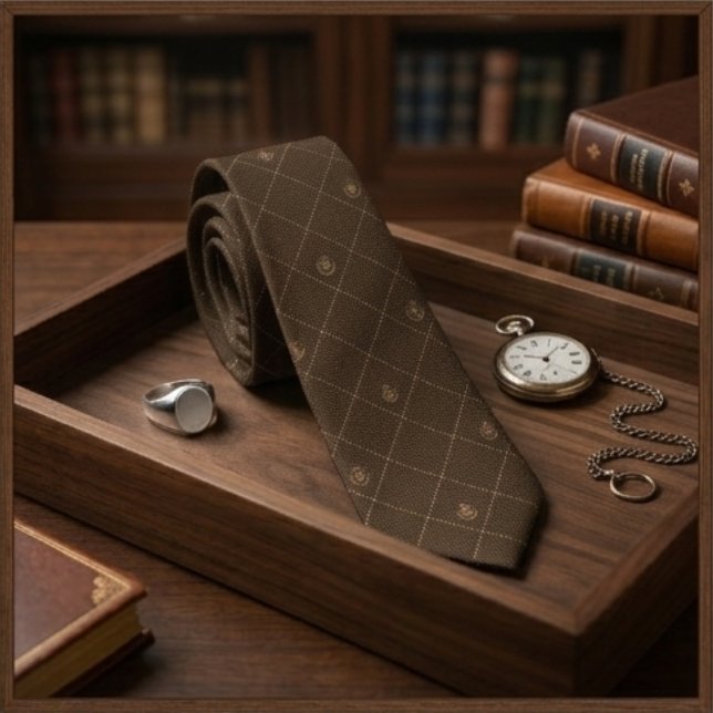 Mocha Mousse Estate Crest Jacquard Luxury Tie (Creator Uploaded)