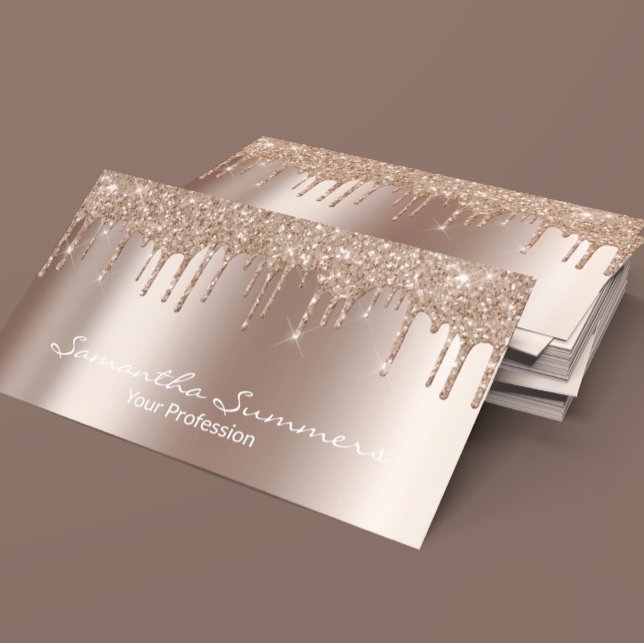 Mocha Mousse Faux Glitter Business Card (Creator Uploaded)