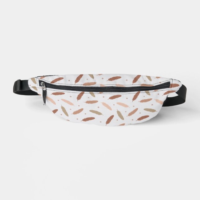 Mocha Mousse Feathers Fanny Pack (Front)