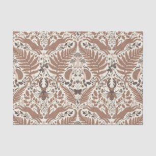 Mocha mousse forest/Woodland animals and plants Tissue Paper