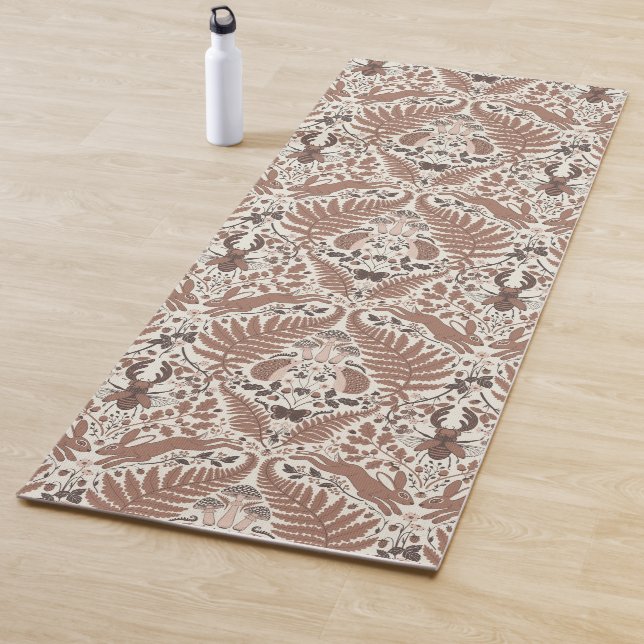 Mocha mousse forest/Woodland animals and plants Yoga Mat (In Situ)