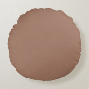 Mocha Mousse Trendy Elegant Solid Colour Round Cushion