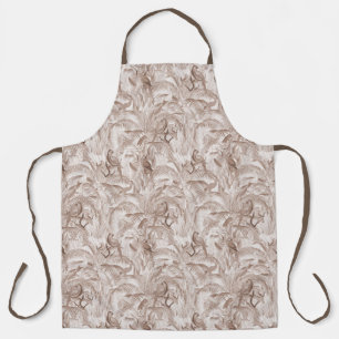  Mocha Mousse Tropical Birds and Palm Leaves Apron