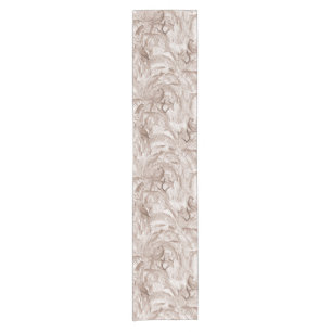 Mocha Mousse Tropical Birds and Palm Leaves Short Table Runner