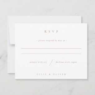 Mocha Mousse & White Boho Photo Wedding Modern RSVP Card