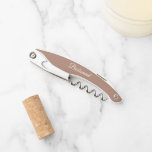 Mocha Personalised Wedding Bridesmaid Corkscrew<br><div class="desc">Trendy mocha brown colour wine corkscrew opener for your wedding bridesmaid along with her name on back and printed in white,  stylised script. Personalise corkscrew by replacing name with your bridesmaid name. Available in many,  popular bridesmaid wedding colour schemes.</div>