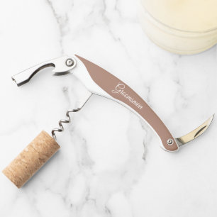 Mocha Personalised Wedding Groomsman Corkscrew