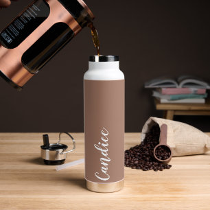 Mocha Personanlized Wedding Bridesmaid Water Bottle