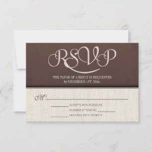 Mocha Rustic Linen RSVP Reply Cards