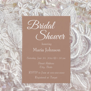Mocha Simple Style Bridal Shower Invitation