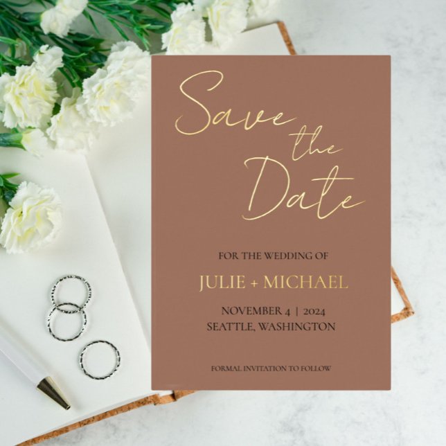 Mocha Simple Style Wedding Save the Date (In Situ Wedding)